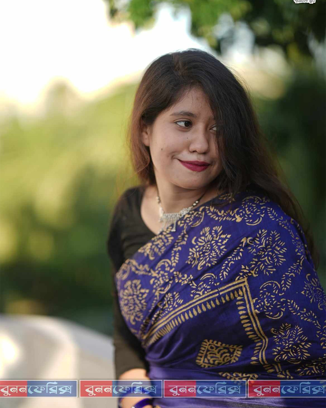 5 সেমি মসলিন” শাড়ি BUS-224 - Image 1