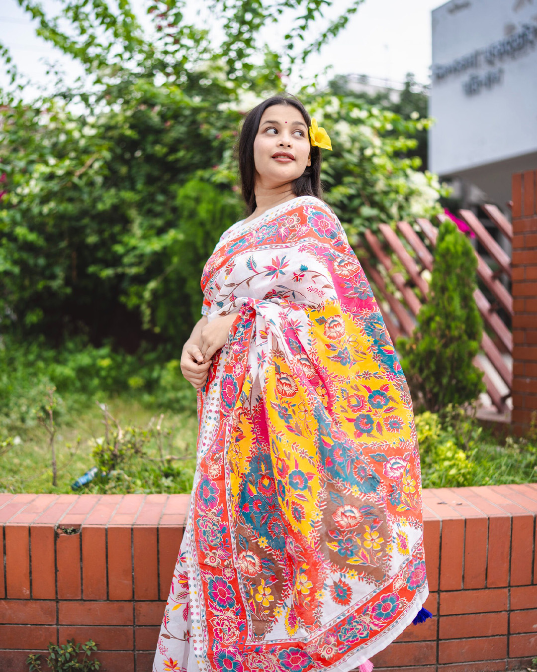 9 সেমি মসলিন” শাড়ি BUS-2230 - Image 1